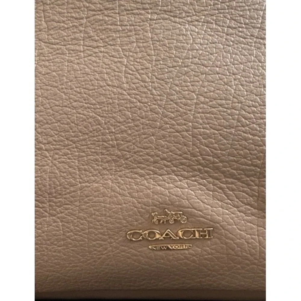 COACH‎ Drew Beechwood /Gold Pebble Leather Satchel Shoulder Bag 67711 EUC!  $450
